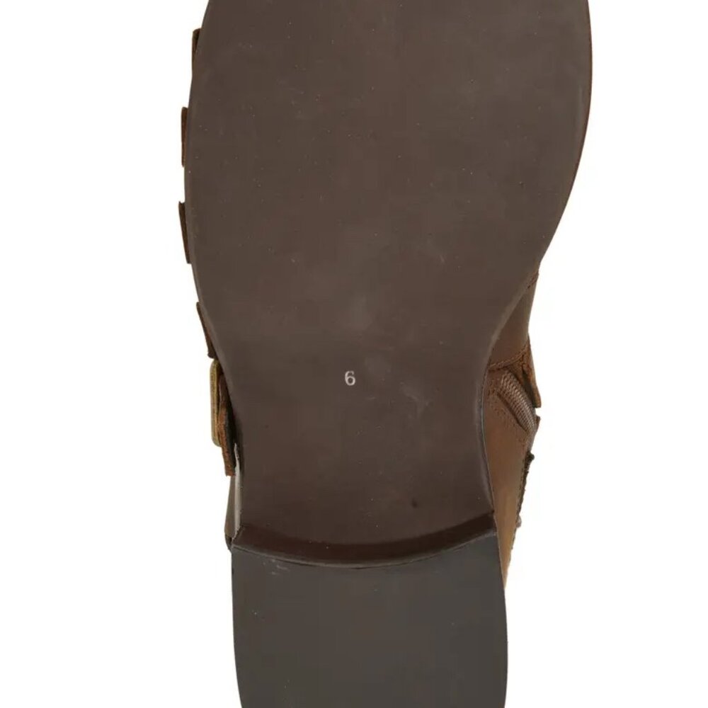 Jeffrey Campbell Belted Up Biker Inspired Leather Boot in Brown - Picture 6 of 7